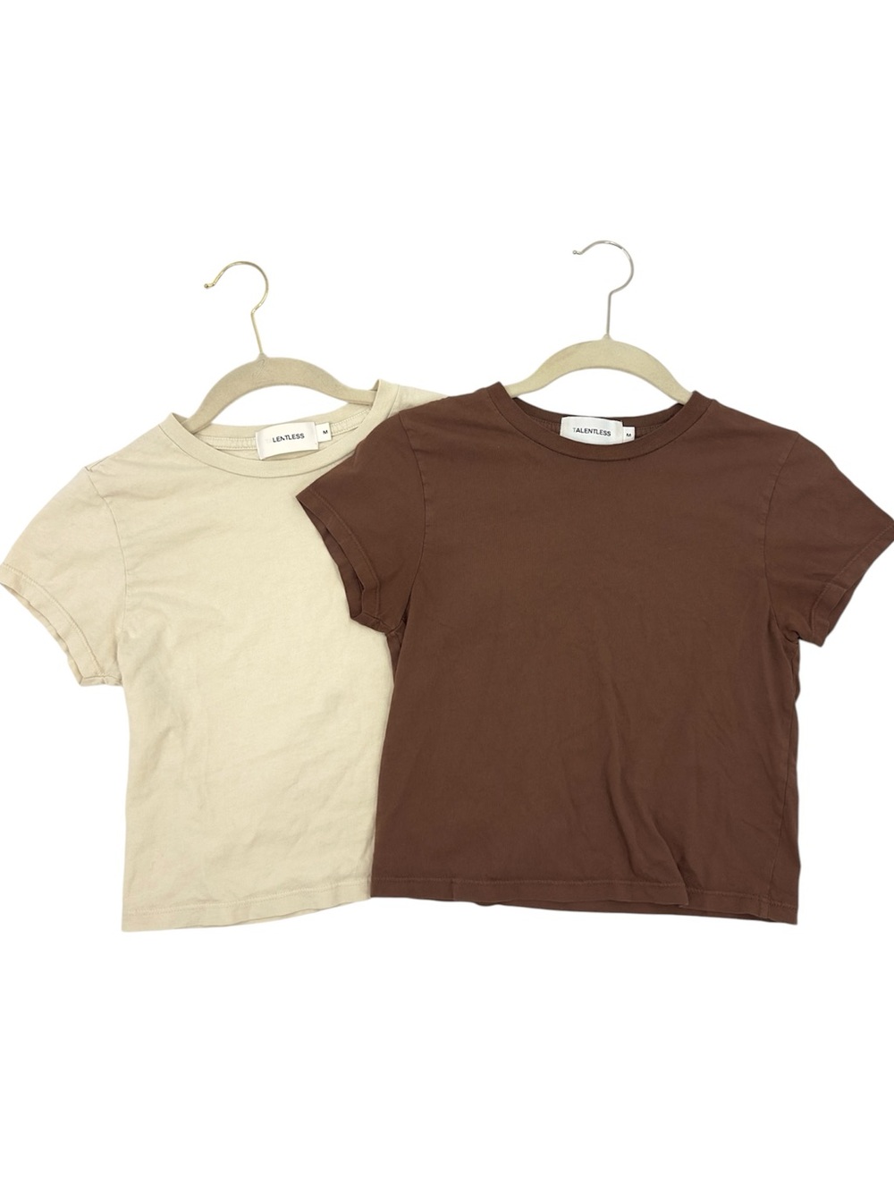 Talentless Baby Tee Shirts Lot of 2 Size Medium Short Sleeve Crop Top Cotton